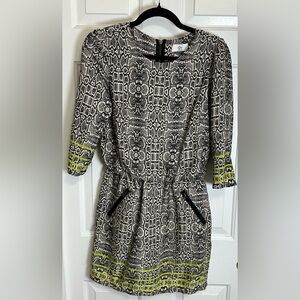 Dolce Vita Reptile Dress with Neon Green Accents